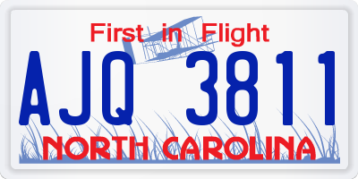 NC license plate AJQ3811