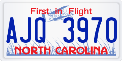 NC license plate AJQ3970