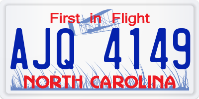 NC license plate AJQ4149