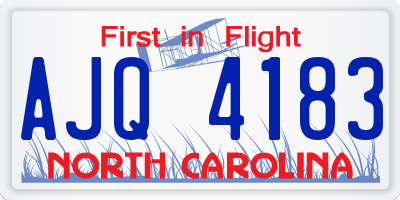 NC license plate AJQ4183