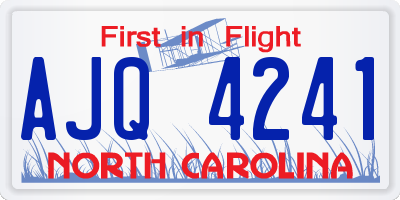 NC license plate AJQ4241