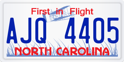 NC license plate AJQ4405
