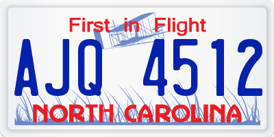 NC license plate AJQ4512