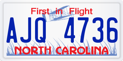 NC license plate AJQ4736
