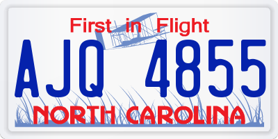 NC license plate AJQ4855