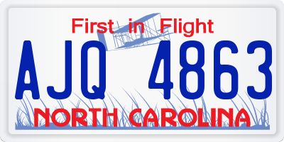 NC license plate AJQ4863