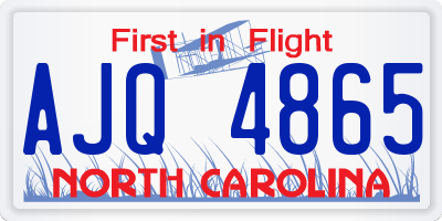 NC license plate AJQ4865