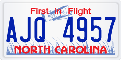 NC license plate AJQ4957