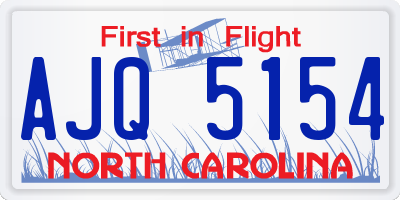 NC license plate AJQ5154
