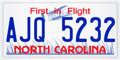 NC license plate AJQ5232