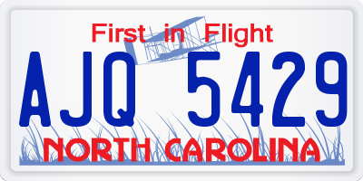 NC license plate AJQ5429