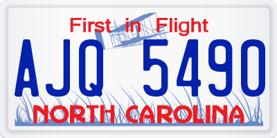 NC license plate AJQ5490