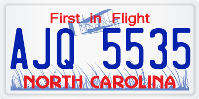 NC license plate AJQ5535
