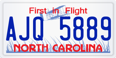NC license plate AJQ5889