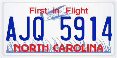 NC license plate AJQ5914