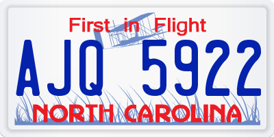 NC license plate AJQ5922