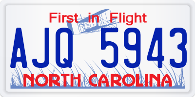 NC license plate AJQ5943