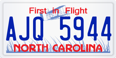 NC license plate AJQ5944