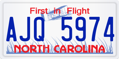 NC license plate AJQ5974