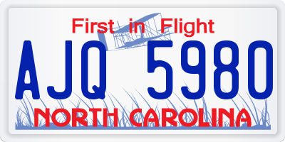 NC license plate AJQ5980