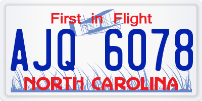 NC license plate AJQ6078