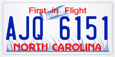 NC license plate AJQ6151