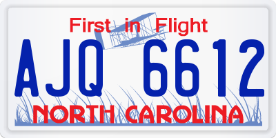 NC license plate AJQ6612