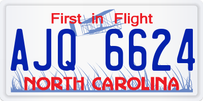 NC license plate AJQ6624