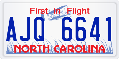 NC license plate AJQ6641