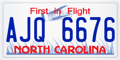 NC license plate AJQ6676