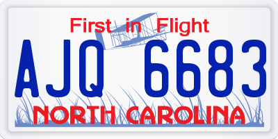 NC license plate AJQ6683
