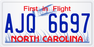 NC license plate AJQ6697