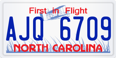 NC license plate AJQ6709