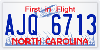 NC license plate AJQ6713