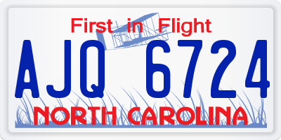 NC license plate AJQ6724