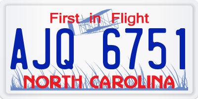 NC license plate AJQ6751