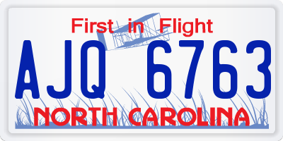 NC license plate AJQ6763