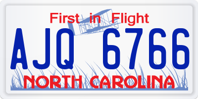 NC license plate AJQ6766