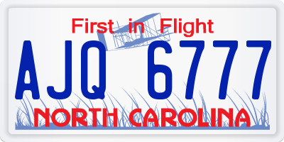 NC license plate AJQ6777