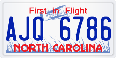 NC license plate AJQ6786