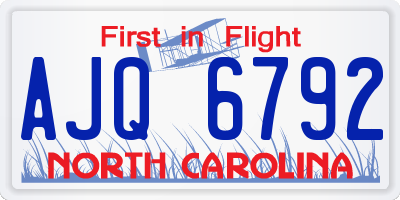 NC license plate AJQ6792