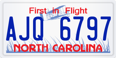 NC license plate AJQ6797