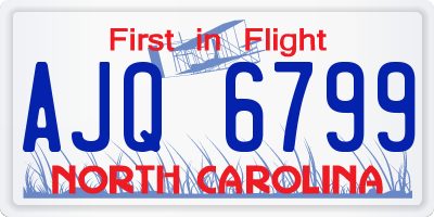 NC license plate AJQ6799