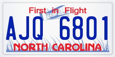 NC license plate AJQ6801