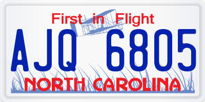 NC license plate AJQ6805