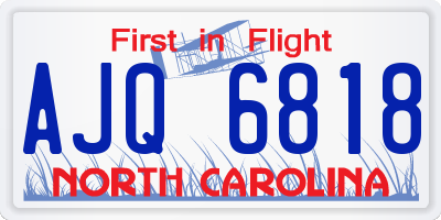NC license plate AJQ6818