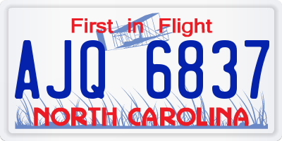 NC license plate AJQ6837
