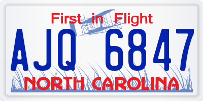 NC license plate AJQ6847