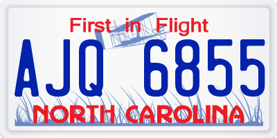 NC license plate AJQ6855
