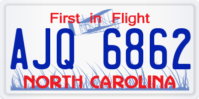 NC license plate AJQ6862
